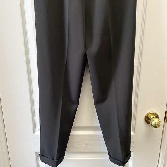 Le Chateau Black High Rise Pleated Tie-Waist Trousers Pants Size 1/2 - Picture 7 of 14